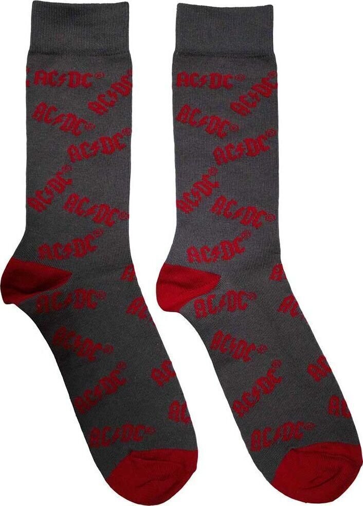 Sokken AC/DC Logo Pattern Charcoal Grey 39-45 Sokken