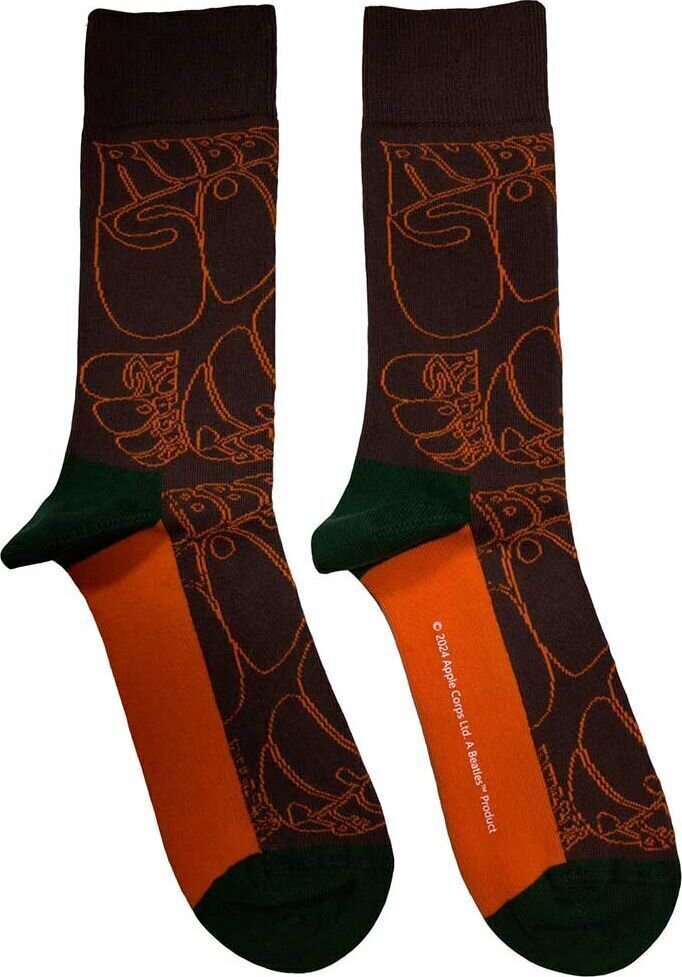 Chaussettes The Beatles Chaussettes Rubber Soul Text Outlines Repeat Brown 40-45