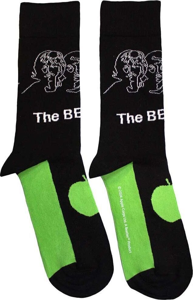 Socken The Beatles Socken White Album Faces Outlines & Apple Black 40-45