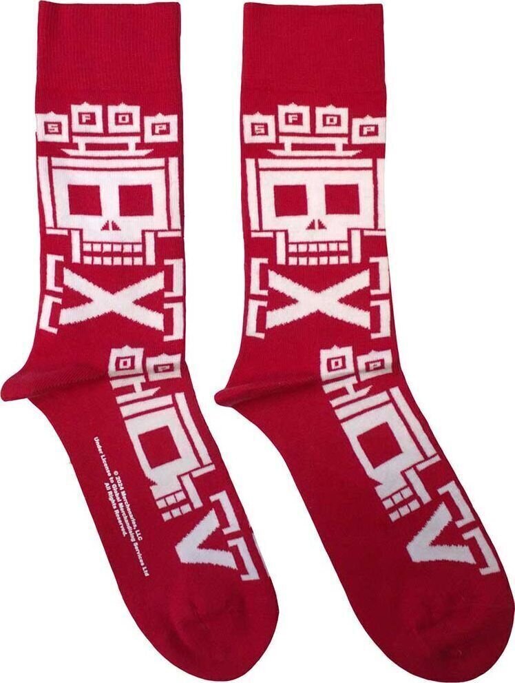 Čarape Five Finger Death Punch Pixeled Skull Repeat Red 40-45 Čarape