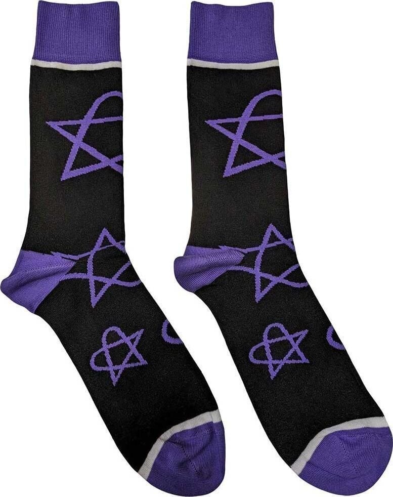 HIM Ponožky Purple Heartagrams Black 40-45