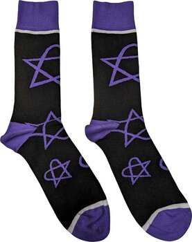 Ponožky HIM Ponožky Purple Heartagrams Black 40-45 - 1