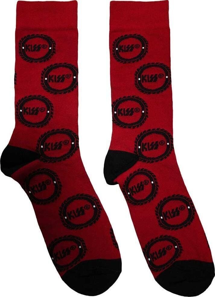 Kiss Ponožky Buzzsaw Logo Pattern Red 39-45