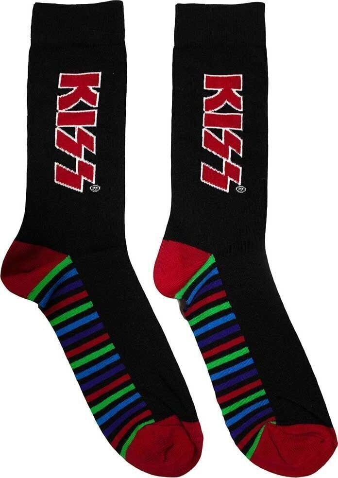 Kiss Ponožky Red Logo & Stripes Black 39-45
