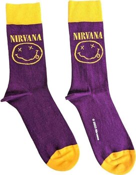 Strumpor Nirvana Yellow Happy Face Purple 40-45 Strumpor - 1