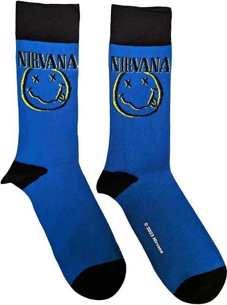 Sokken Nirvana Inverse Happy Face Blue 40-45 Sokken