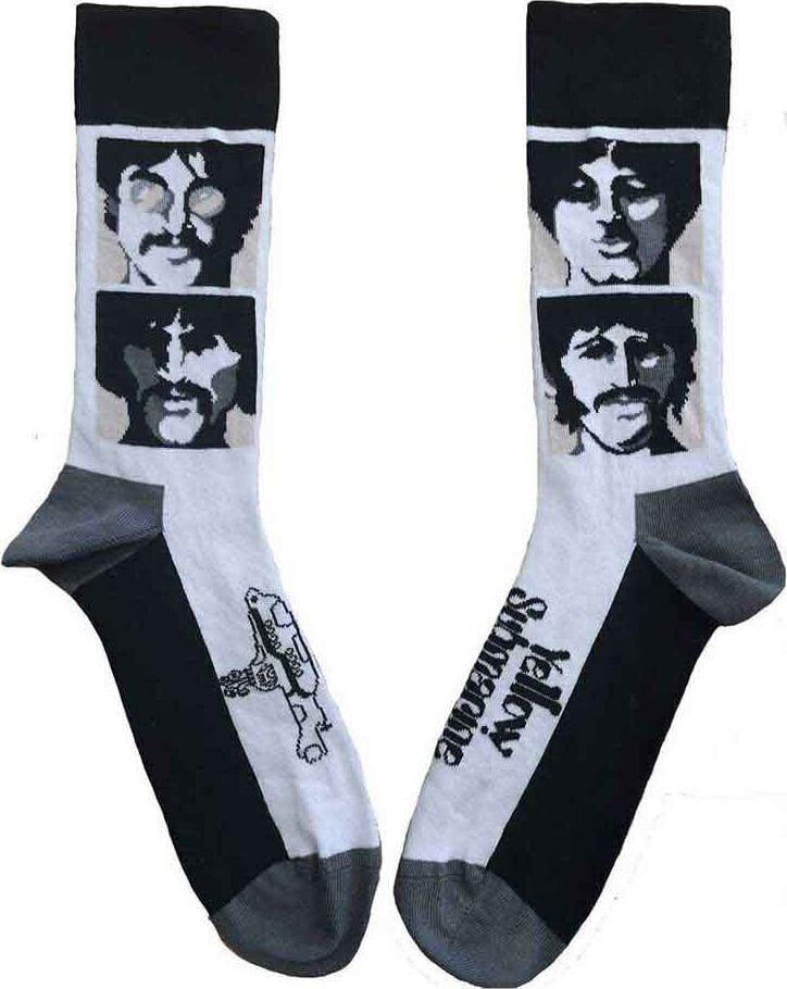 Čarape The Beatles Čarape Yellow Submarine Sea of Science Faces Mono White 40-45