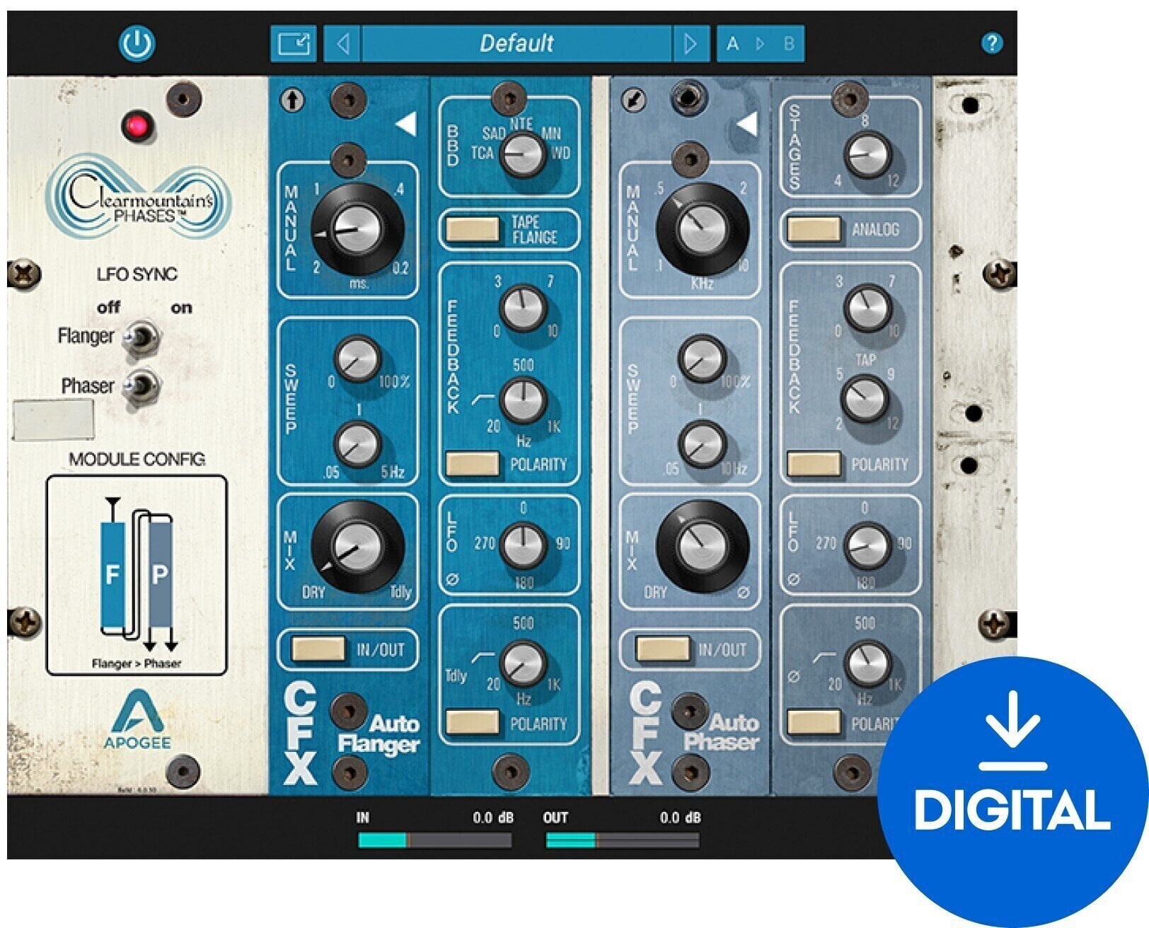 Programvare-plugin FX-prosessor Apogee Clearmountain's Phases