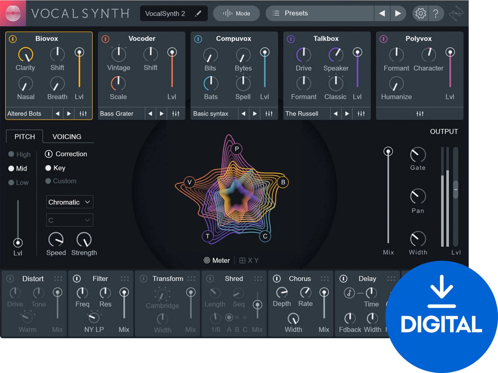 Студио софтуер Plug-In ефект iZotope VocalSynth 2 (Дигитален продукт)