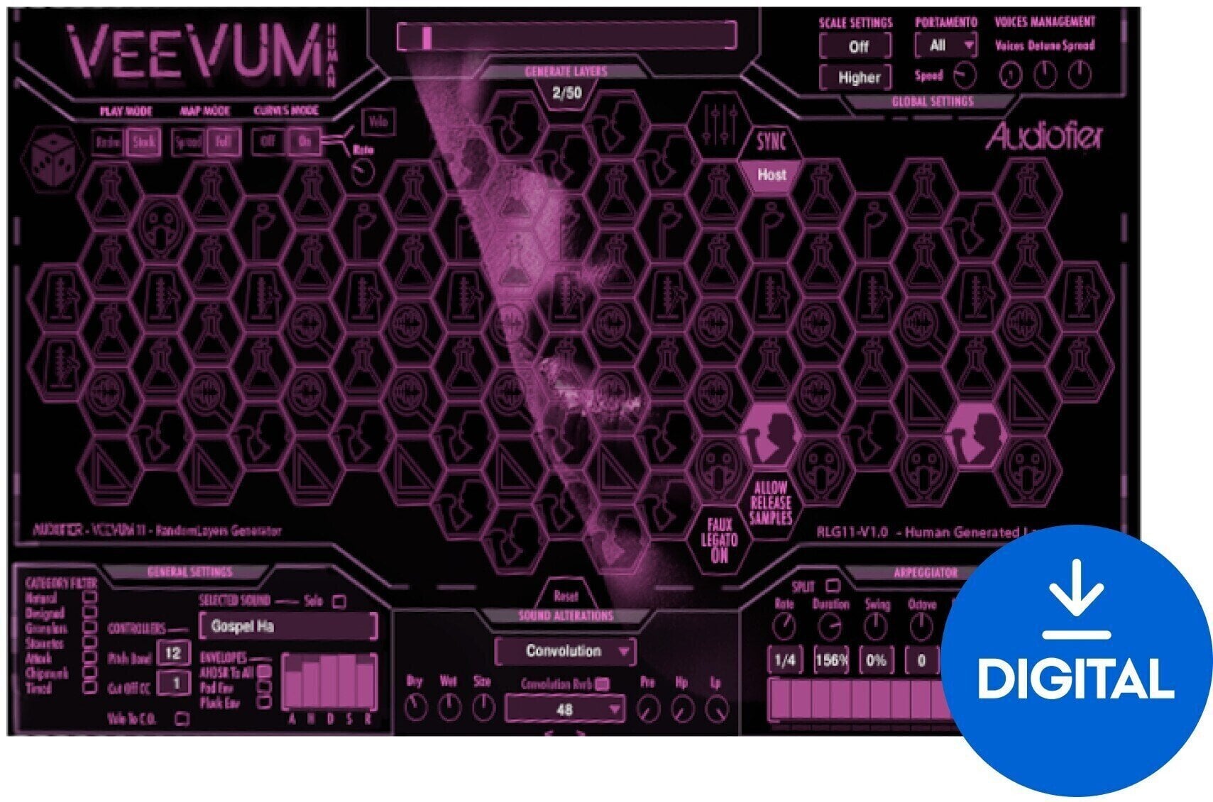 Библиотека със звукови ефекти Audiofier Veevum Human (Дигитален продукт)