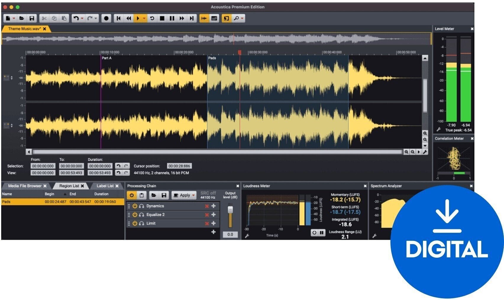 Mastering softver Acon Digital Acoustica Standard Edition 7.x (Digitalni proizvod)