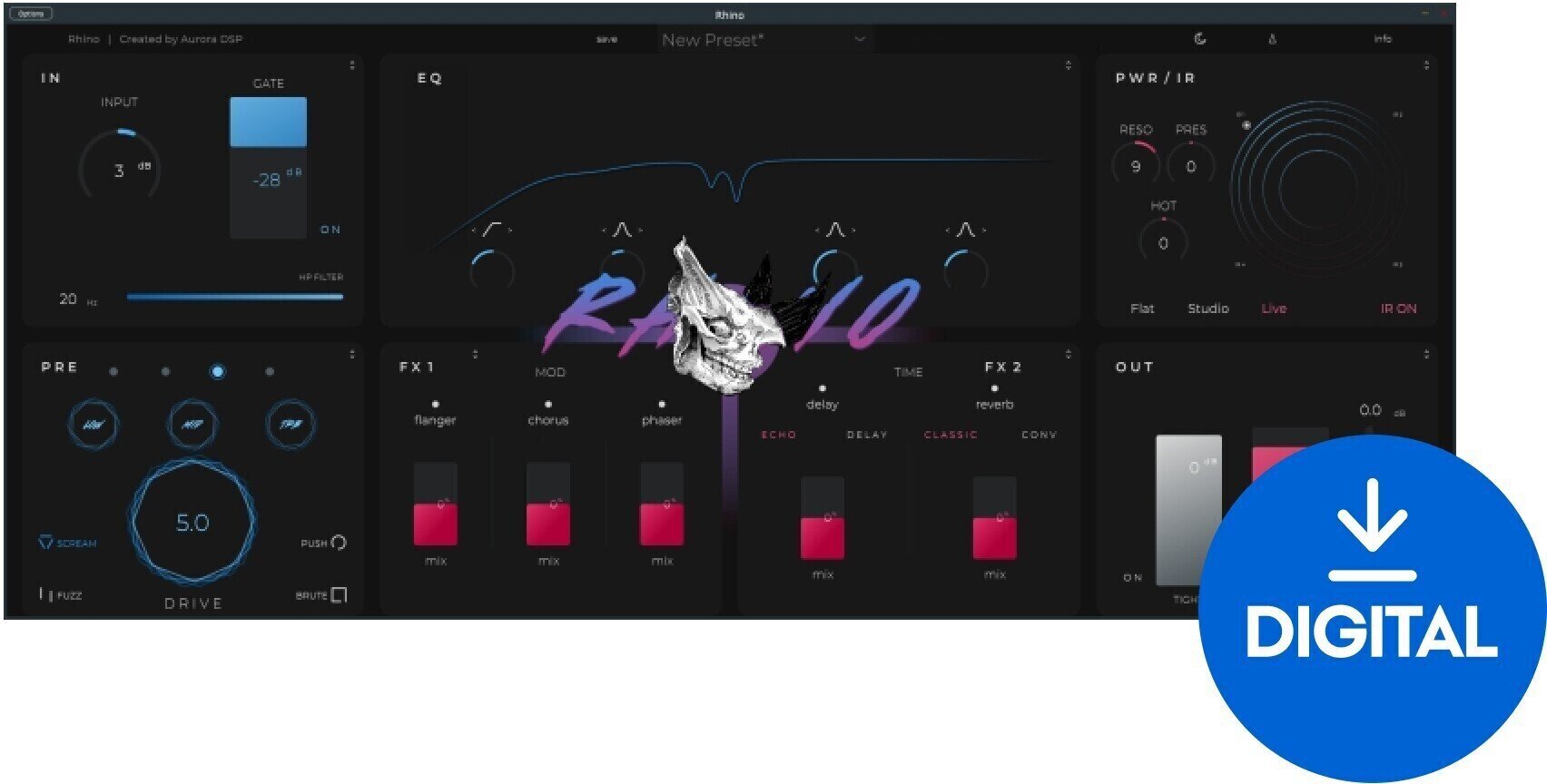 Software Plug-In FX Processor Aurora DSP Rhino (Digital product)