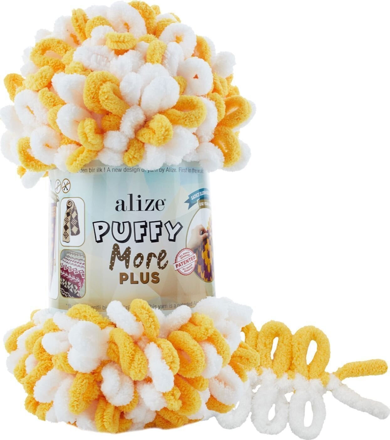 Pređa za pletenje Alize Puffy More Plus 8002 Pređa za pletenje