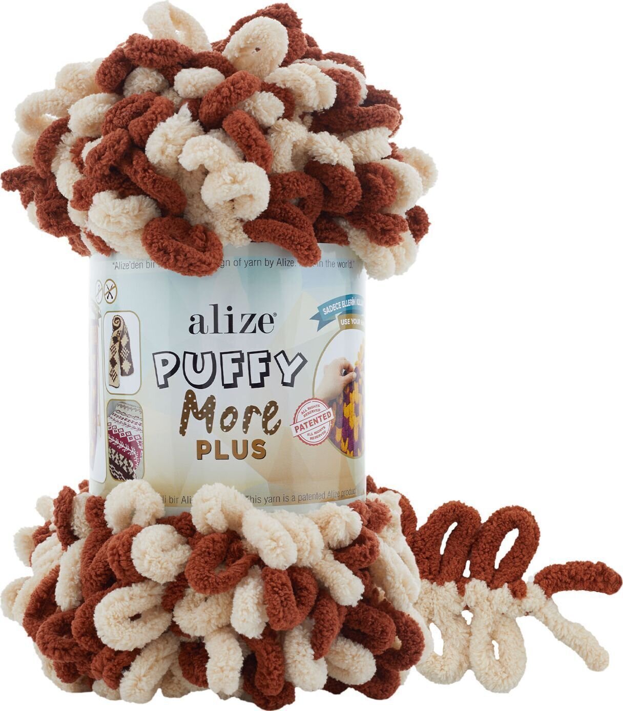 Knitting Yarn Alize Puffy More Plus 8010 Knitting Yarn