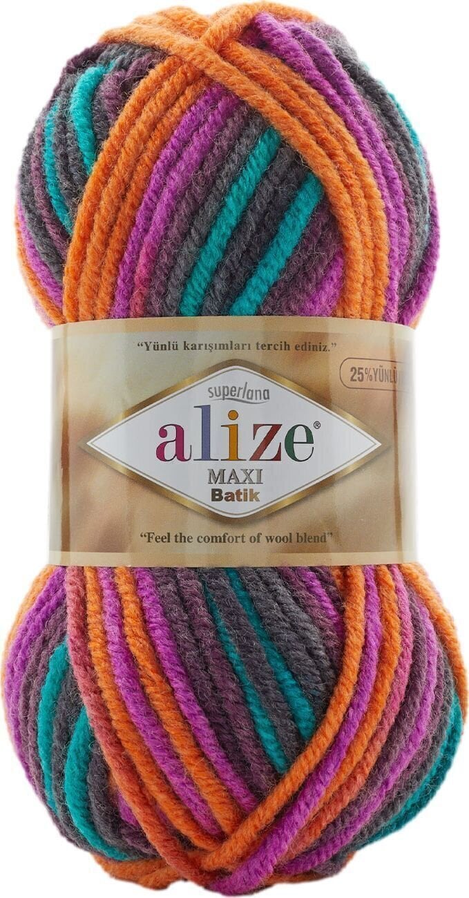 Strikkegarn Alize Superlana Maxi Batik 8025 Strikkegarn
