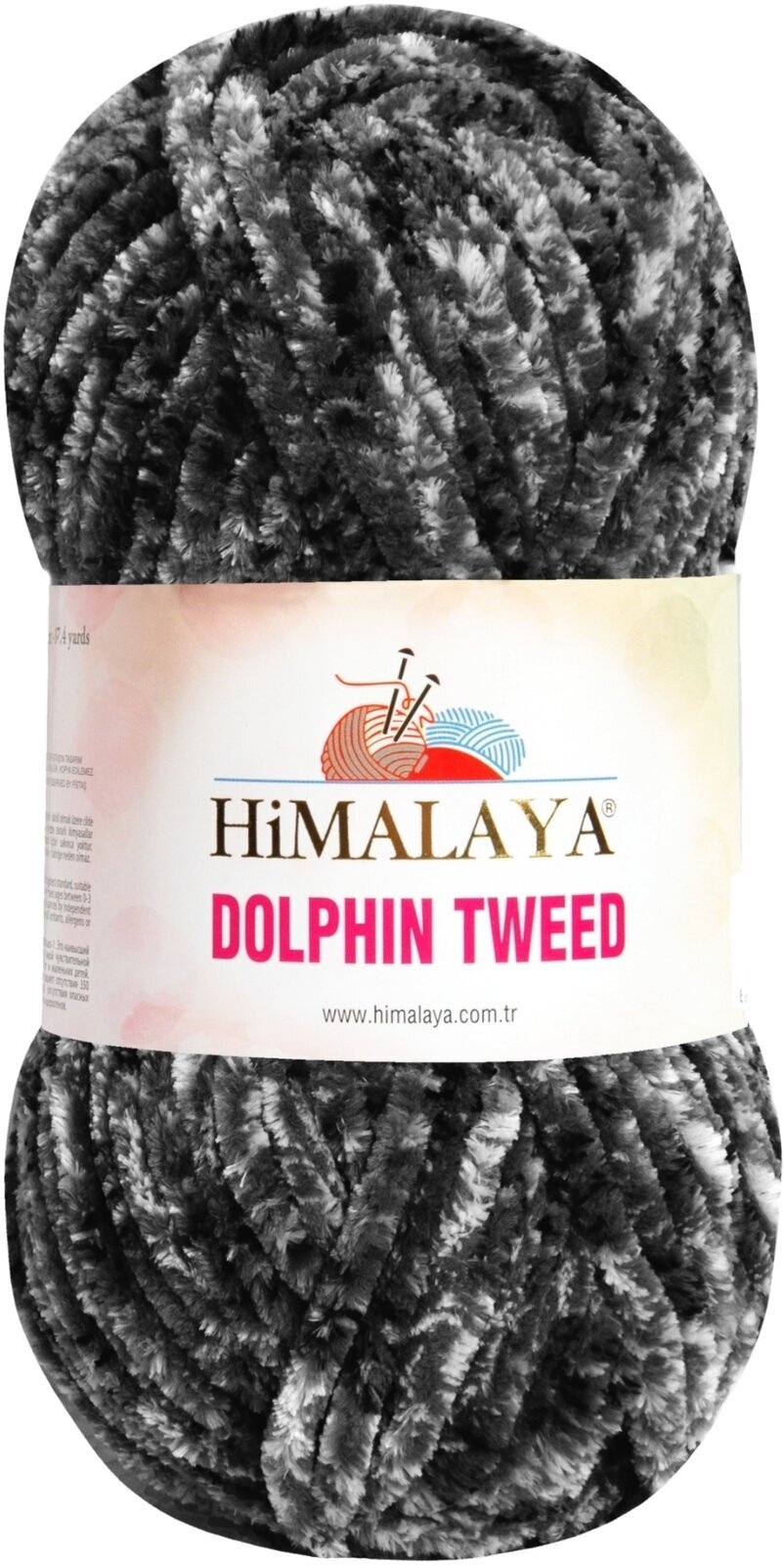 Pređa za pletenje Himalaya Dolphin Tweed 92015 Black Pređa za pletenje