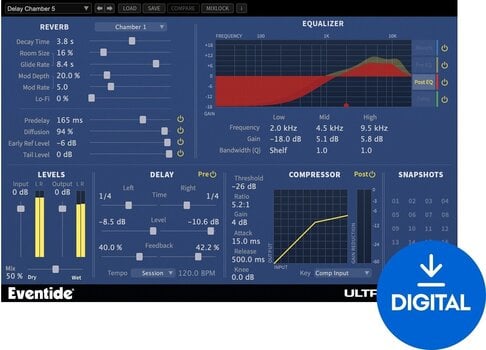 FX protsessori tarkvara pistikprogramm Eventide UltraReverb (Digitaalne toode) - 1