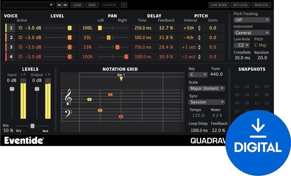 FX protsessori tarkvara pistikprogramm Eventide Quadravox (Digitaalne toode) - 1