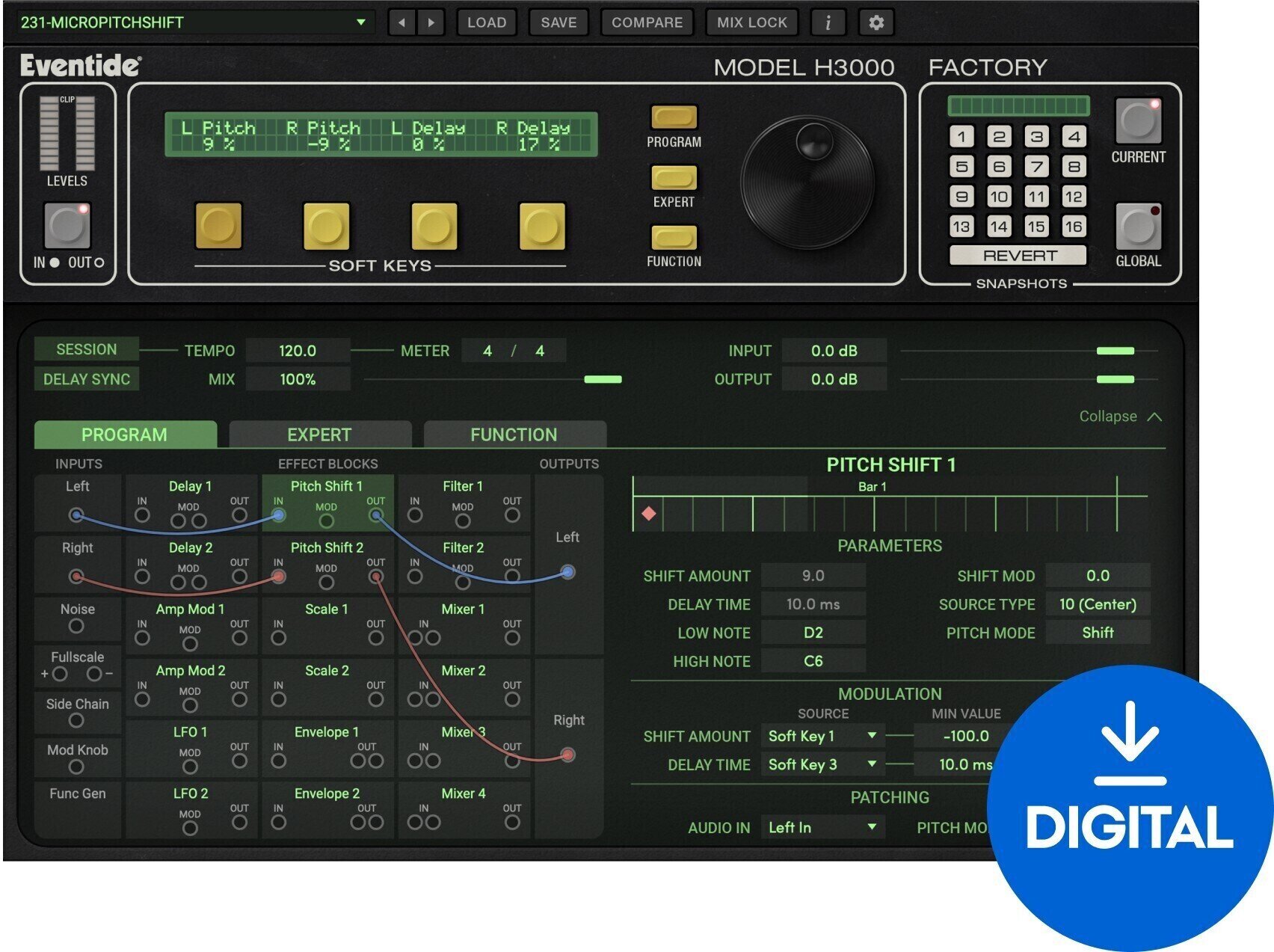 Studio-Effekt-Plugin Eventide H3000 Factory Mk II (Digitales Produkt)