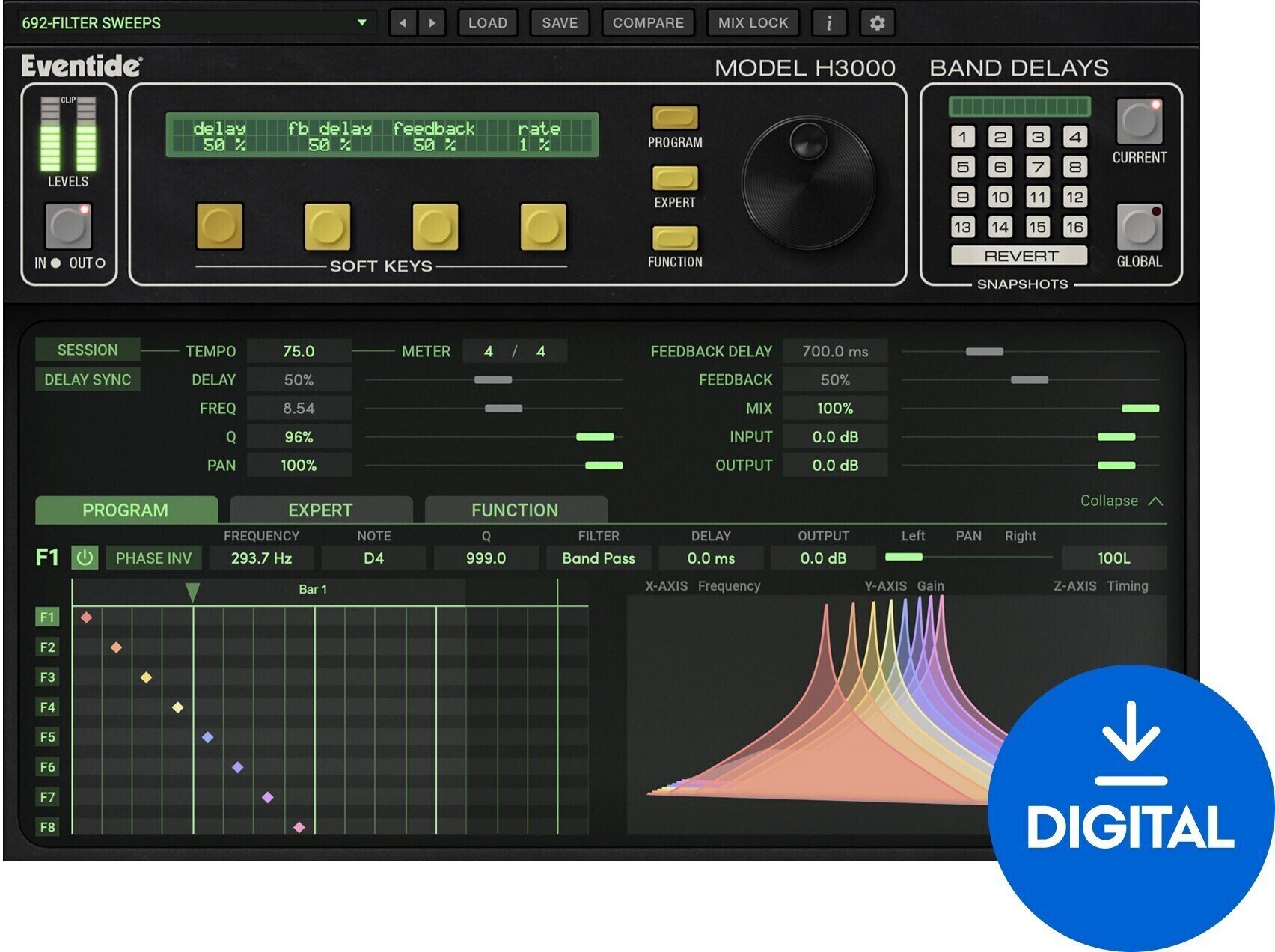 Plug-Ins för effekter Eventide H3000 Band Delays Mk II (Digital produkt)