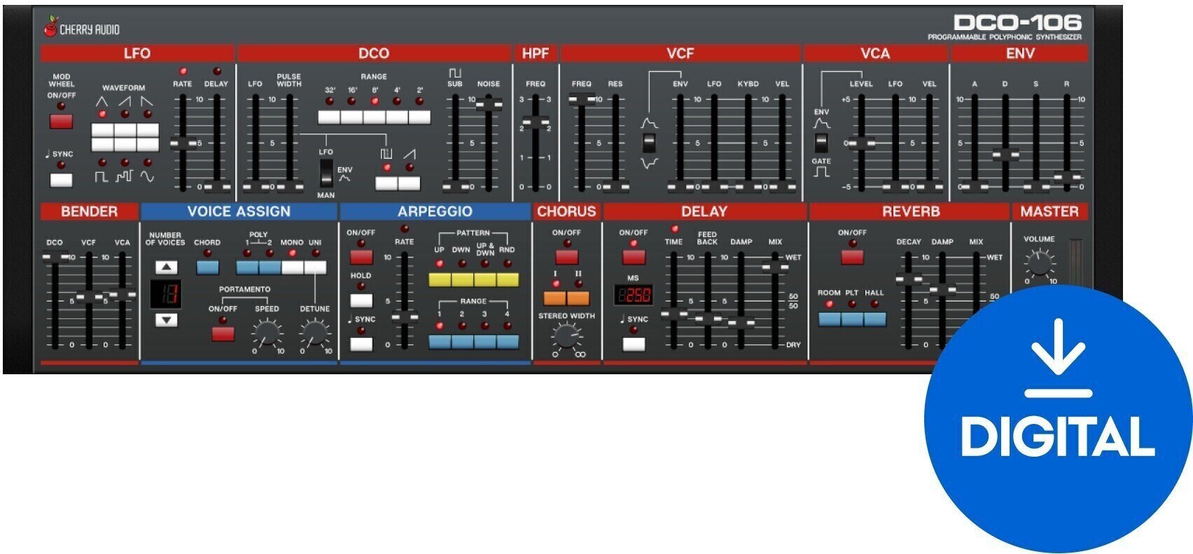 VST Instrument Cherry Audio DCO-106 Polyphonic (Digitalni izdelek)