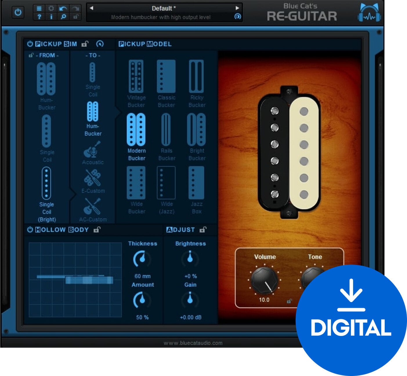 Programvare-plugin FX-prosessor Blue Cat Audio Re-Guitar