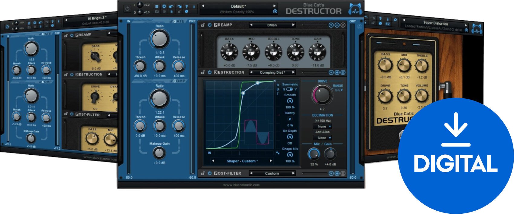 Oprogramowanie studyjne Plug-In efekt Blue Cat Audio Destructor (Produkt cyfrowy)