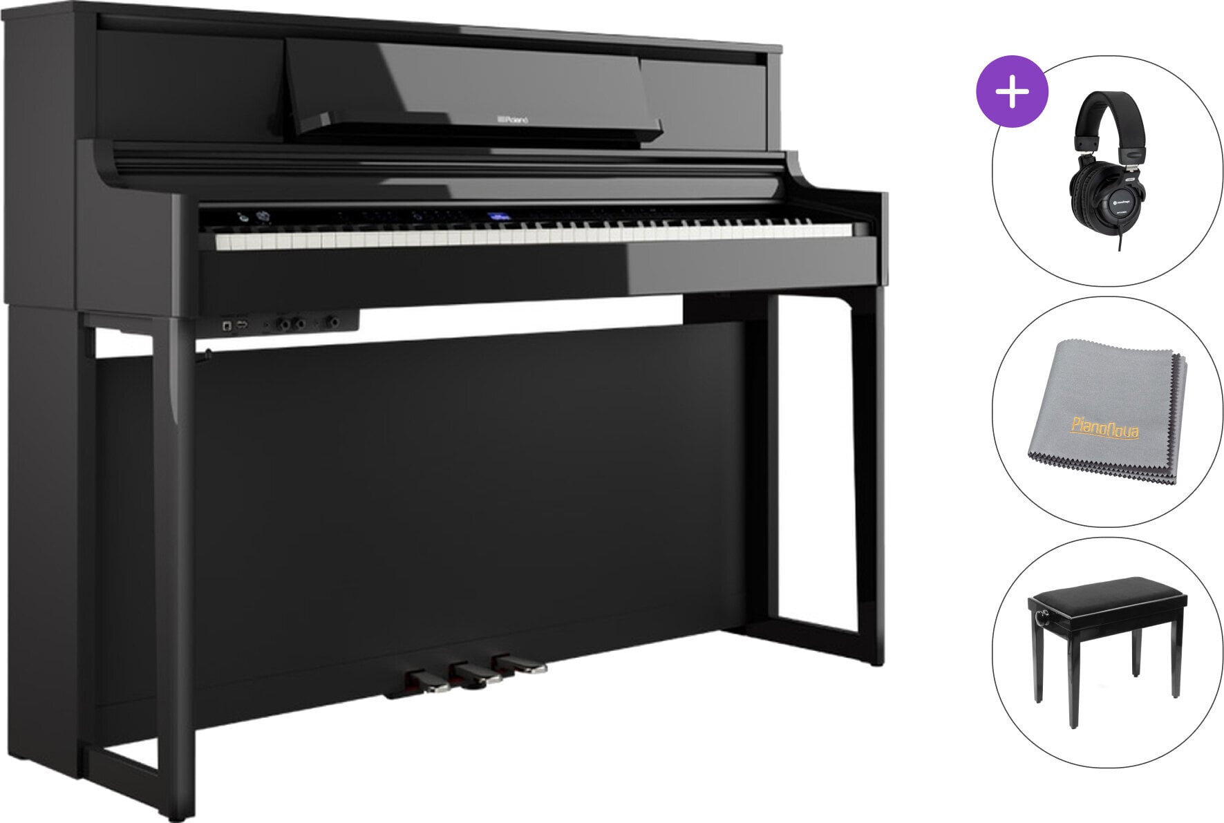 Digitális zongora Roland LX-5 SET Polished Ebony Digitális zongora