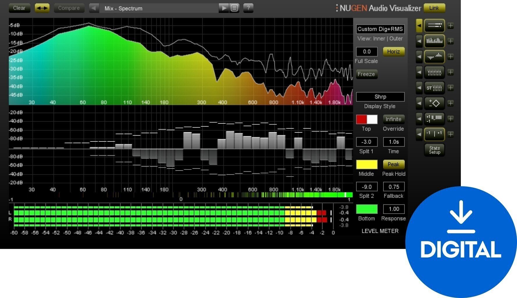 Virtuális effekt Nugen Audio Visualizer (Digitális termék)