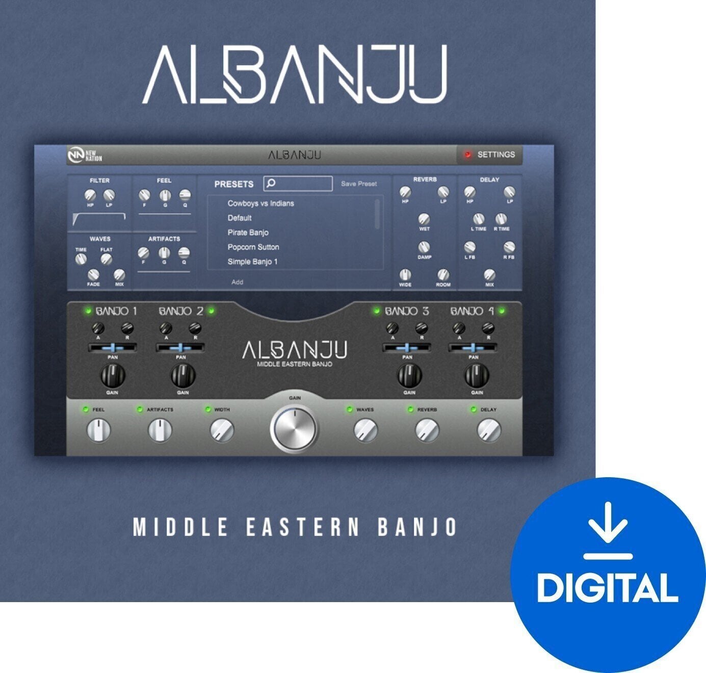 VST Instrument New Nation Albanju - Middle Eastern Banjo (Produs digital)