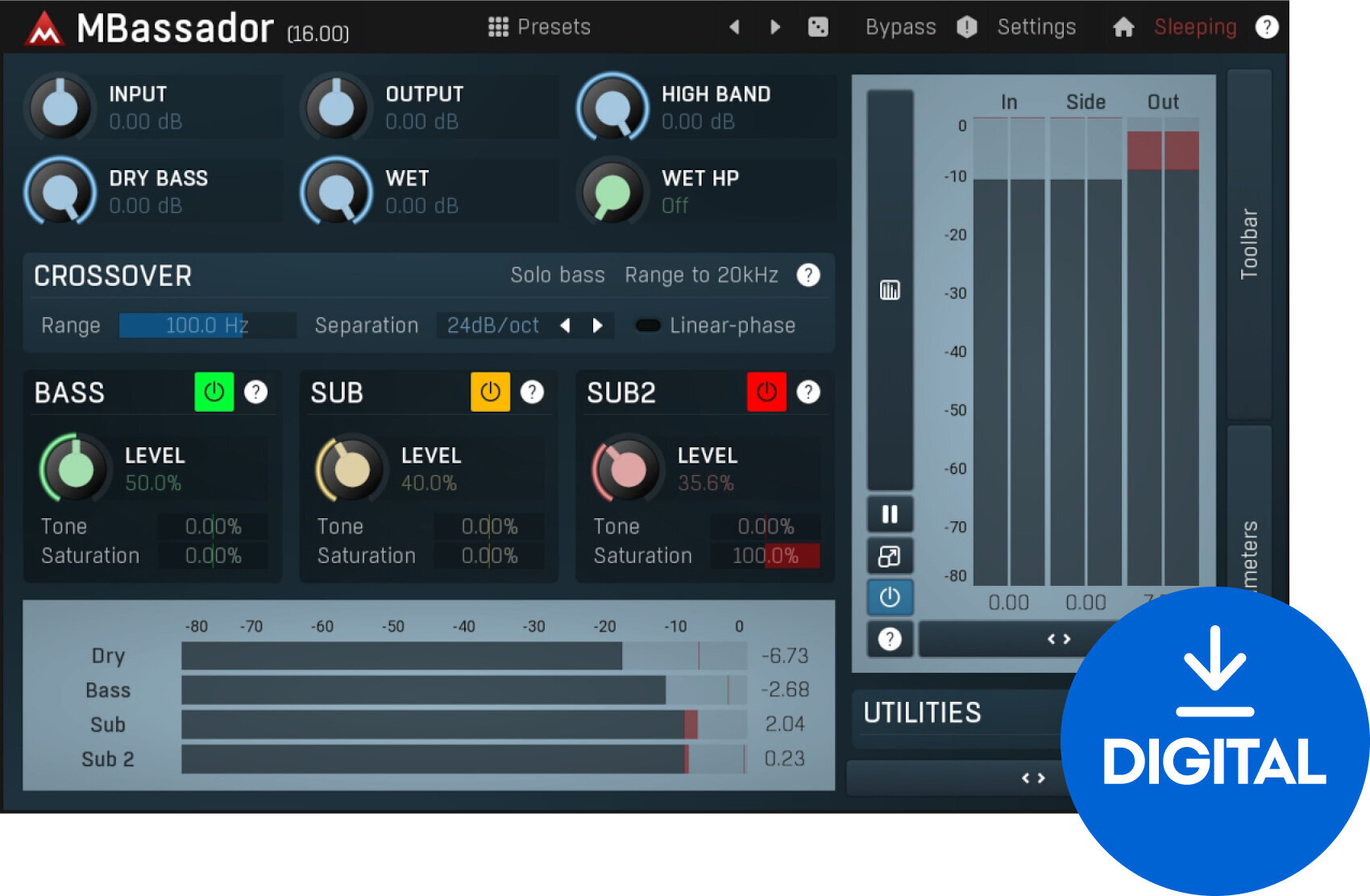 FX-prosessori-ohjelmistolisäosa MELDA MBassador (Digitaalinen tuote)