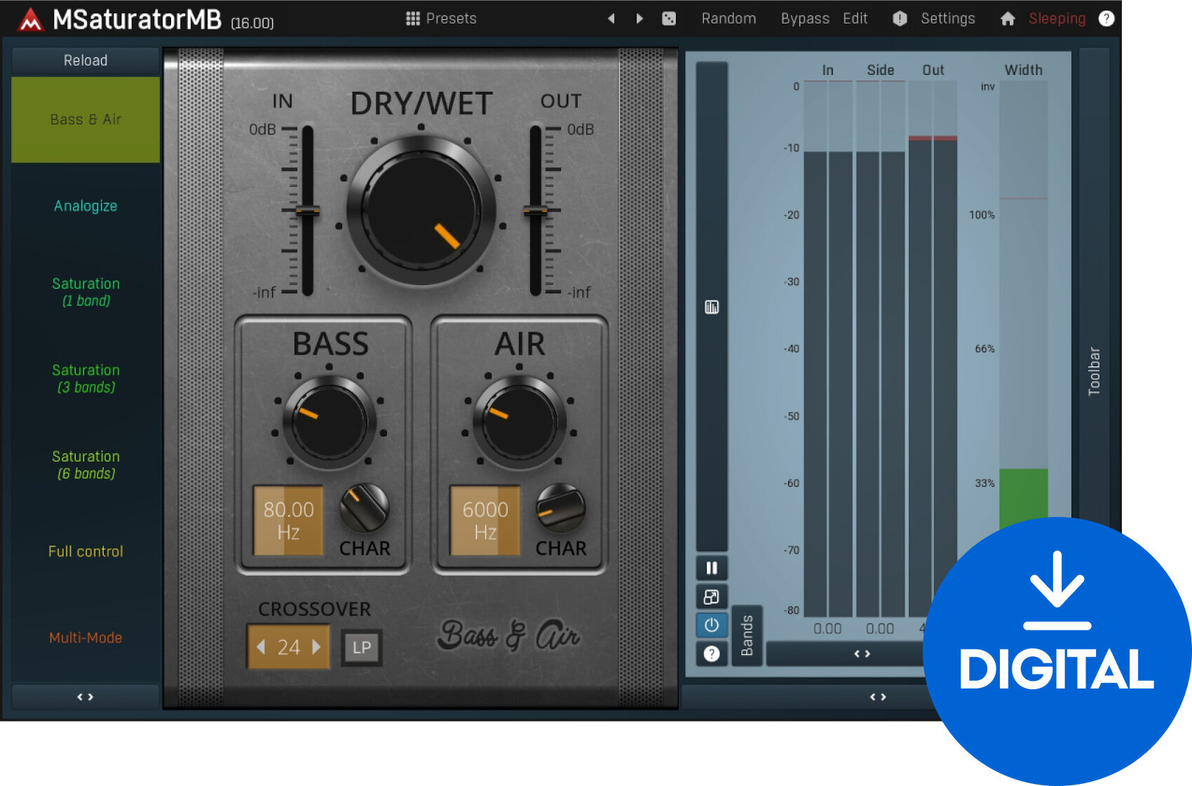 Virtuális effekt MELDA MSaturatorMB (Digitális termék)