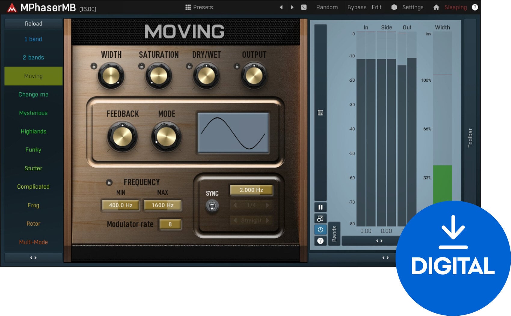 Software Plug-In FX Processor MELDA MPhaserMB (Digital product)