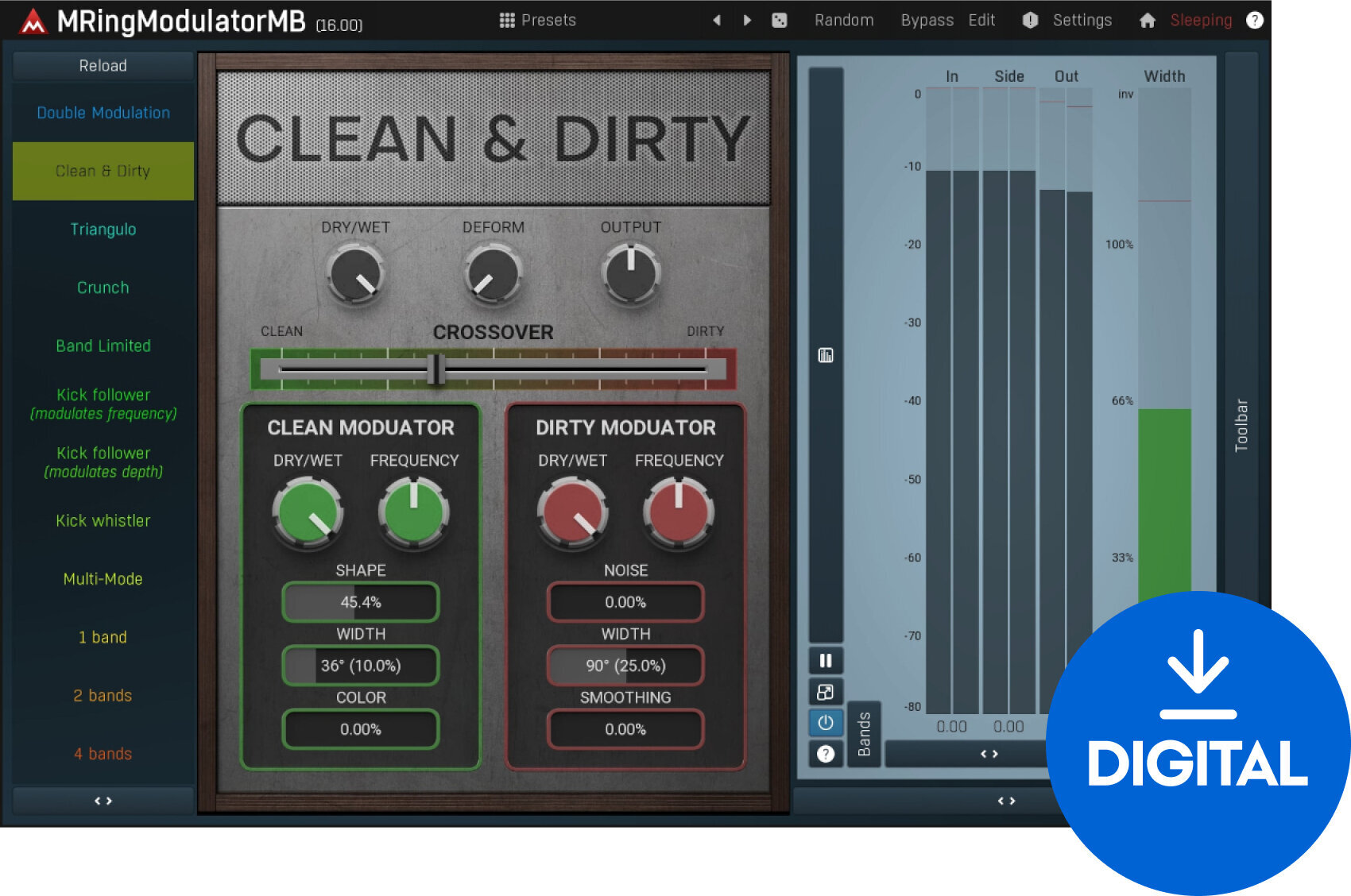 FX-prosessori-ohjelmistolisäosa MELDA MRingModulatorMB (Digitaalinen tuote)
