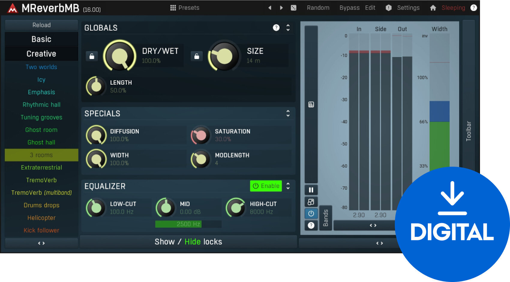 Oprogramowanie studyjne Plug-In efekt MELDA MReverbMB (Produkt cyfrowy)