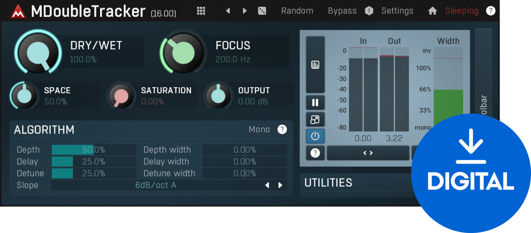 Software Plug-In FX Processor MELDA MDoubleTracker (Digital product)