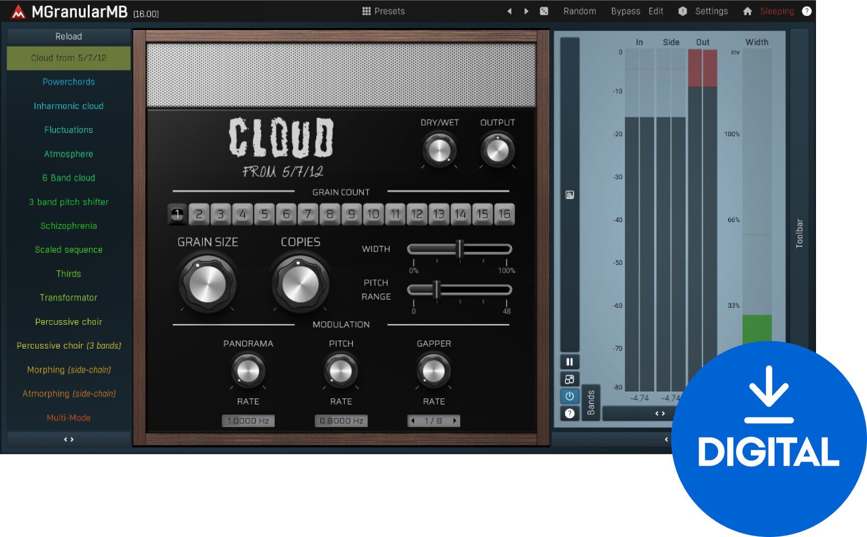 Virtuális effekt MELDA MGranularMB (Digitális termék)
