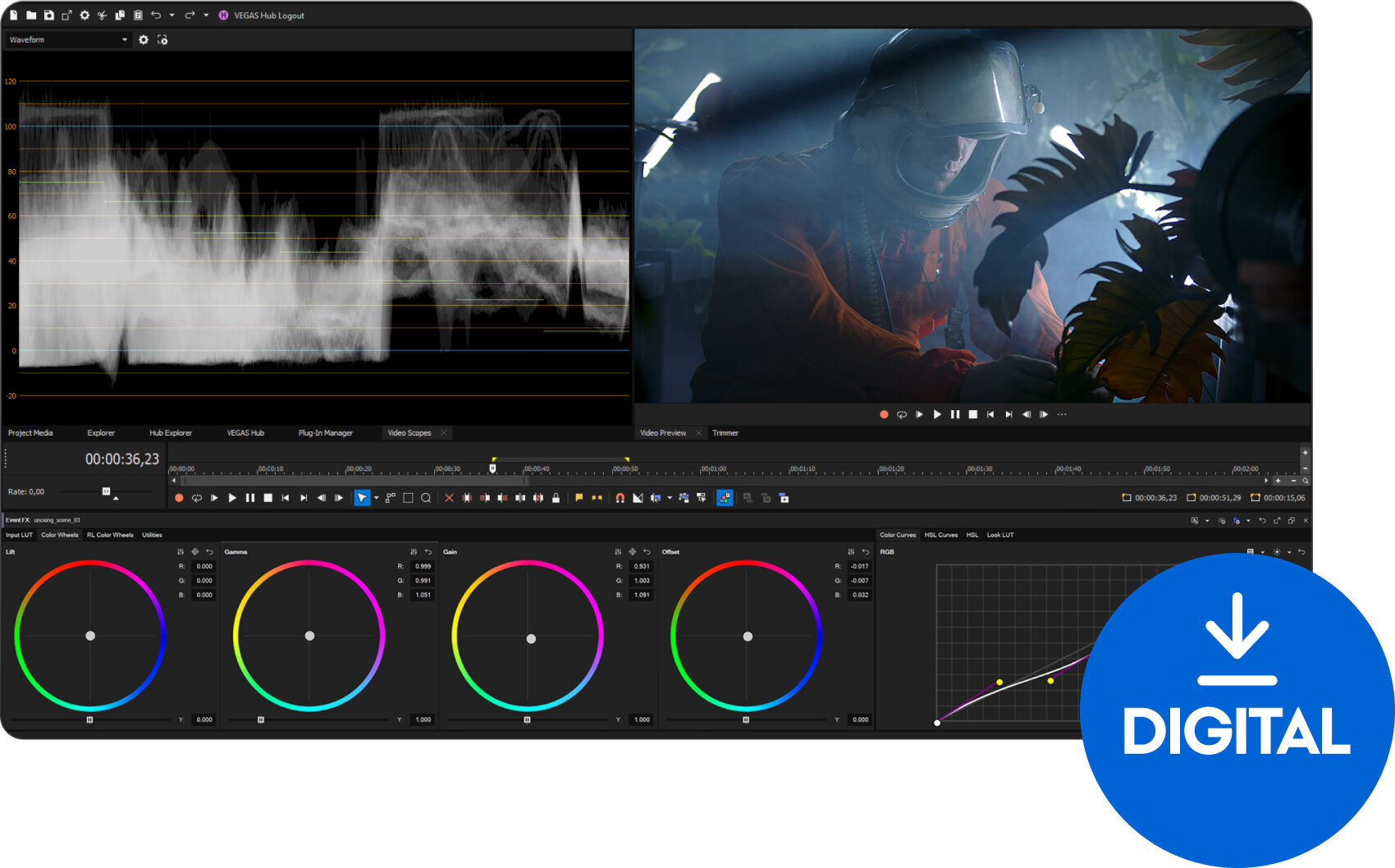 Software de vídeo e gráfico MAGIX VEGAS Pro Suite 22 (Produto digital)