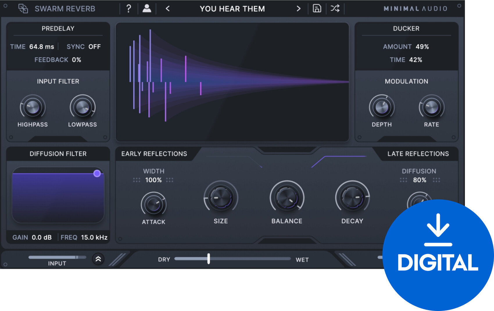 Programski Plug-In efekti Minimal Audio Swarm Reverb (Digitalni proizvod)