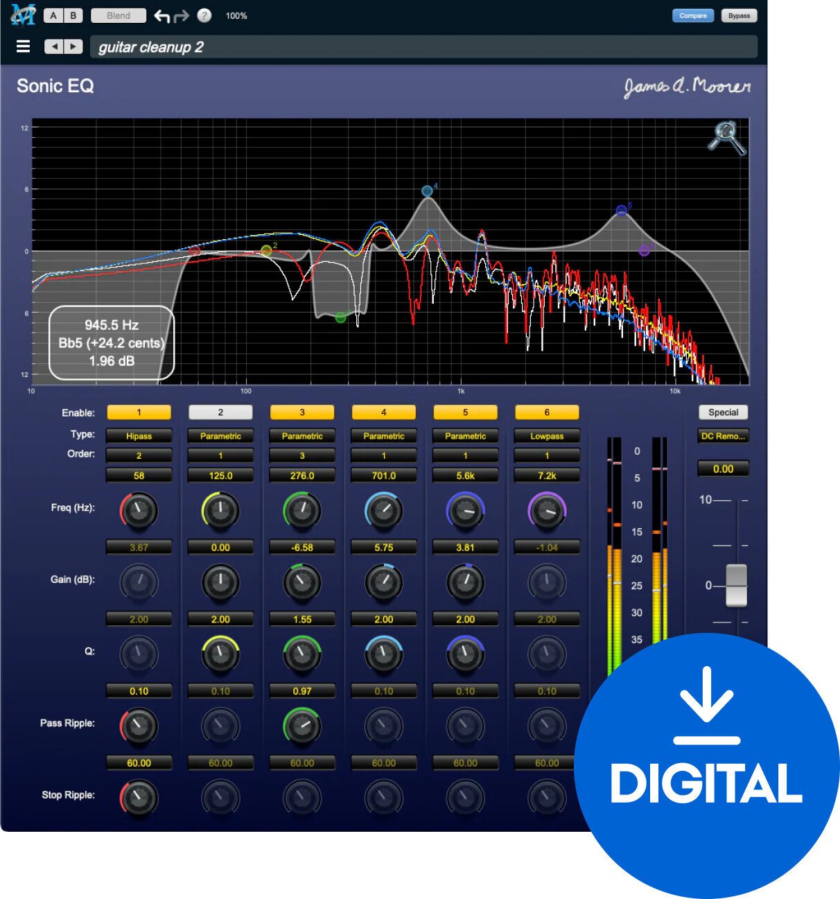 Studio software plug-in effect Metric Halo MH Sonic EQ v4 (Digitaal product)