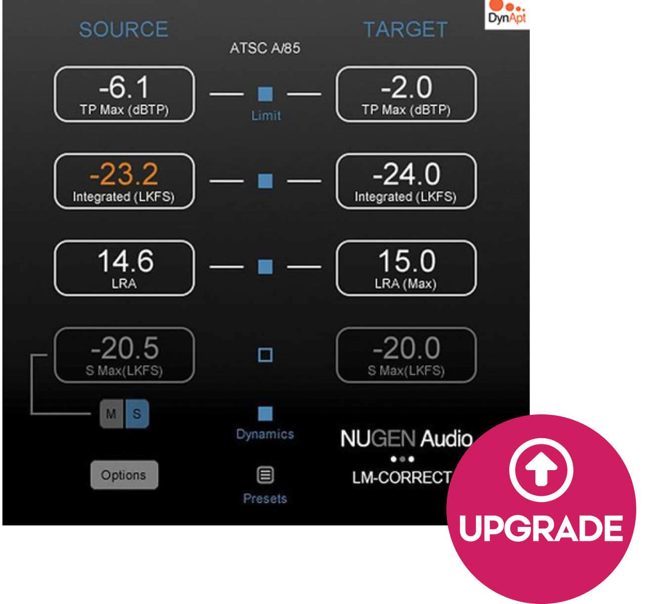 Update / Upgrade / Expansion Nugen Audio LM-Cor w DynApt (Extension) (Digitales Produkt)