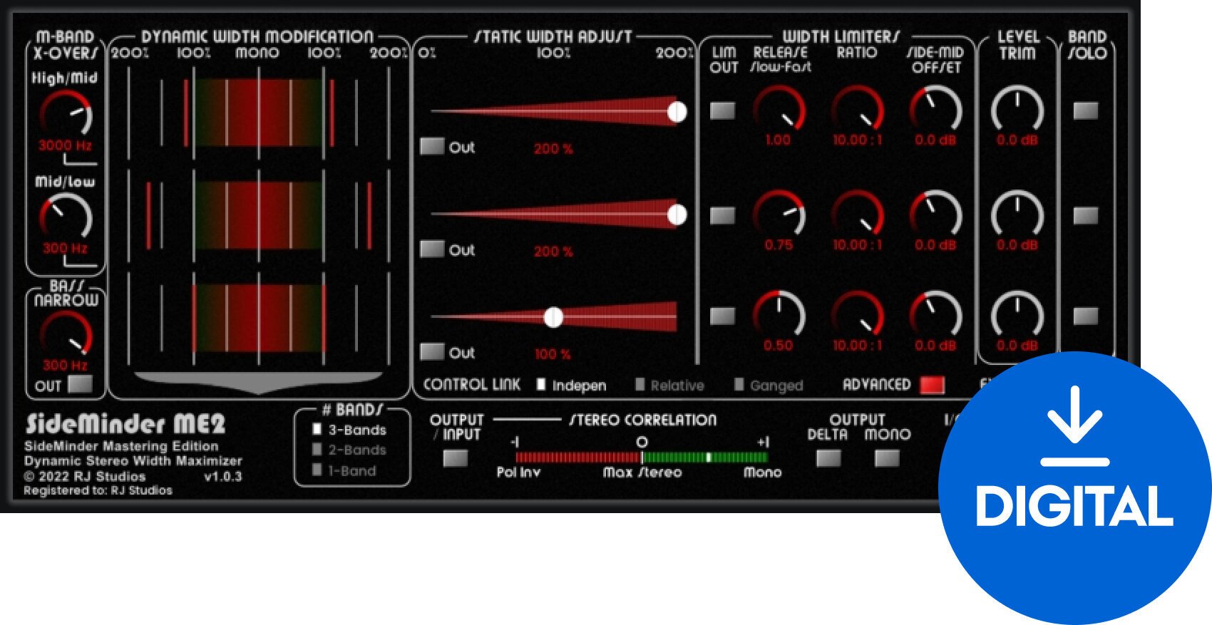 Студио софтуер Plug-In ефект Raising Jake Studios SideMinder ME2 (Дигитален продукт)