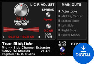 Студио софтуер Plug-In ефект Raising Jake Studios True Mid/Side (Дигитален продукт)