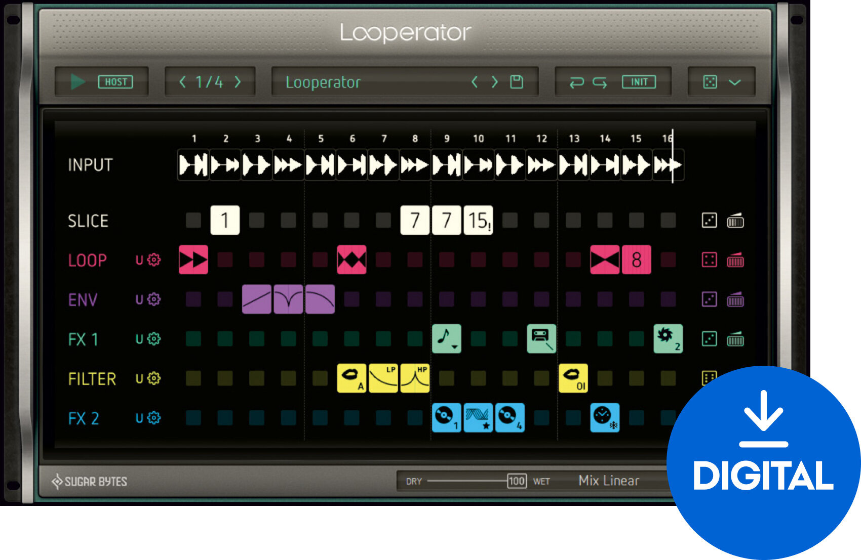 Studio-Effekt-Plugin SugarBytes Looperator (Digitales Produkt)