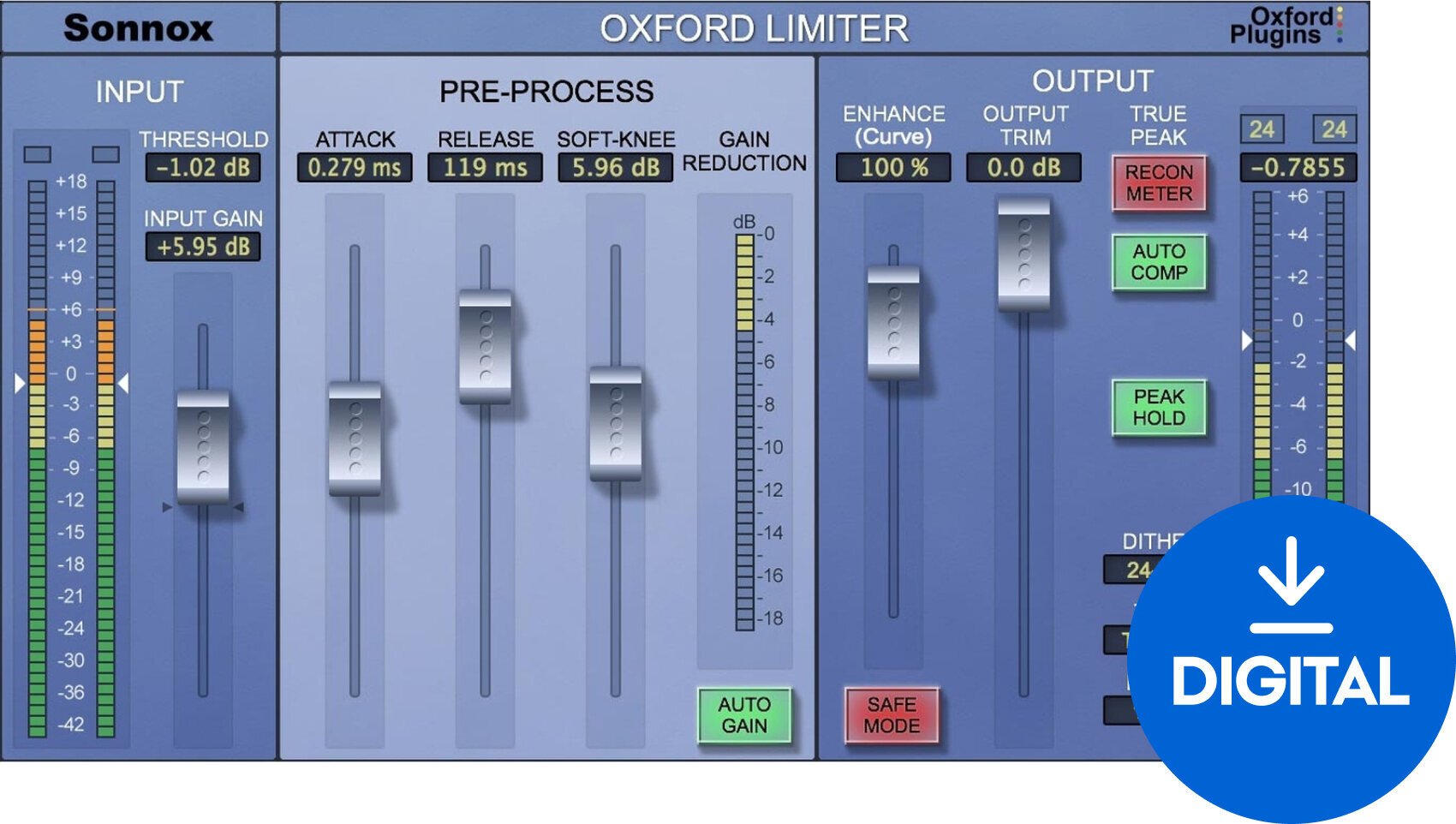 Procesador de efectos de complemento de software Sonnox Oxford Limiter (Native) (Producto digital)