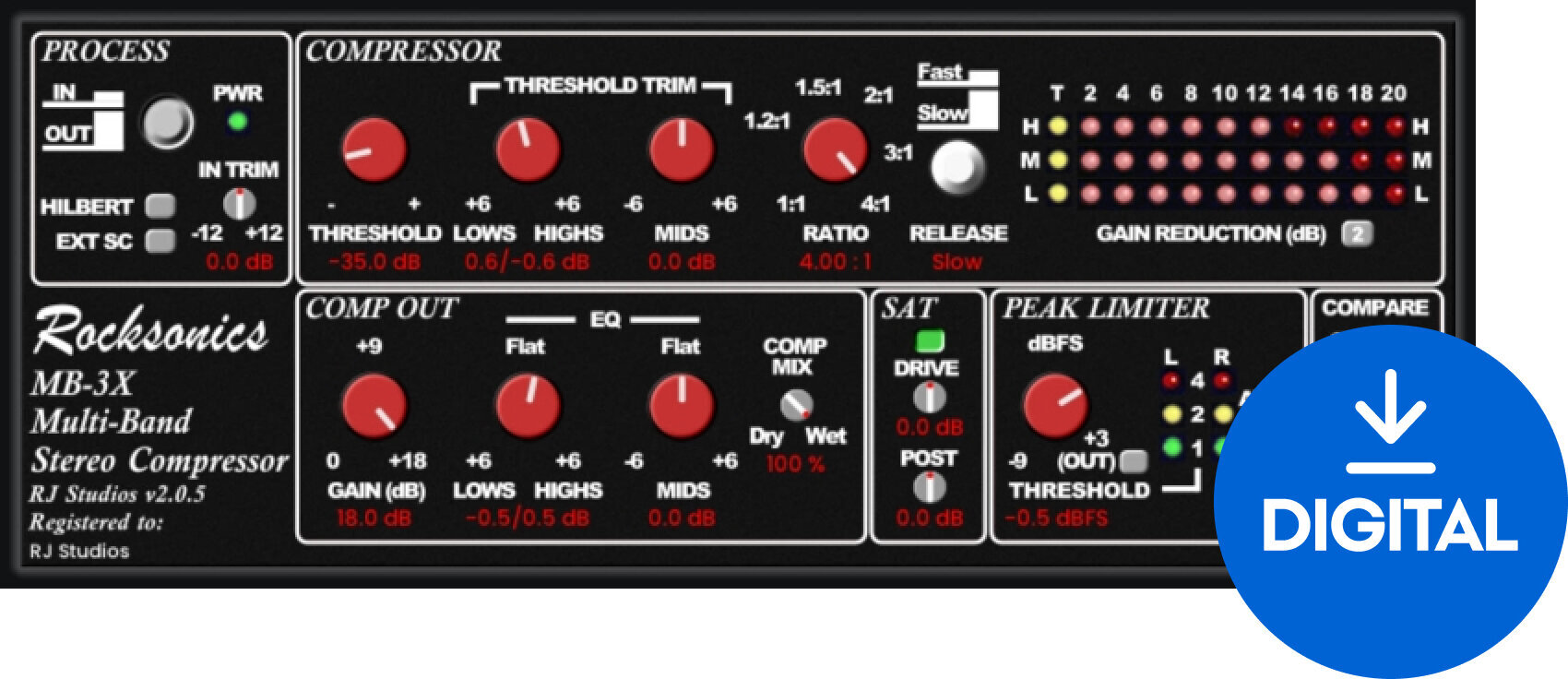 Studijski software plug-in efekt Raising Jake Studios MB3X (Digitalni izdelek)