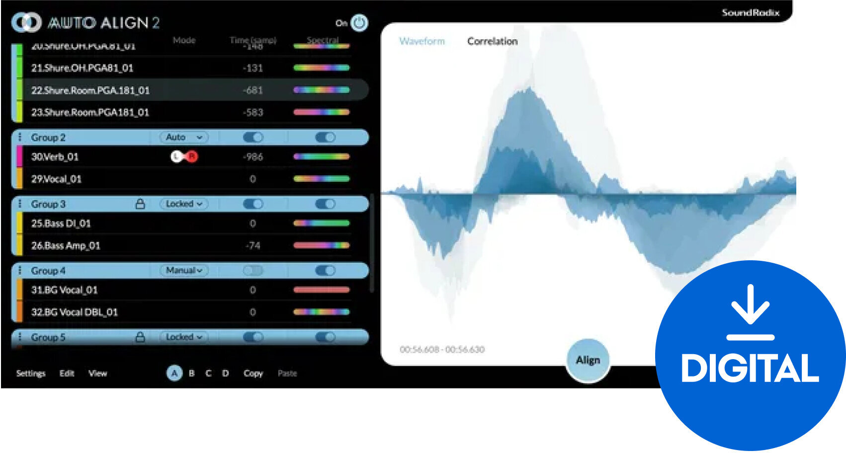 Virtuális effekt Sound Radix Auto-Align 2 (Digitális termék)