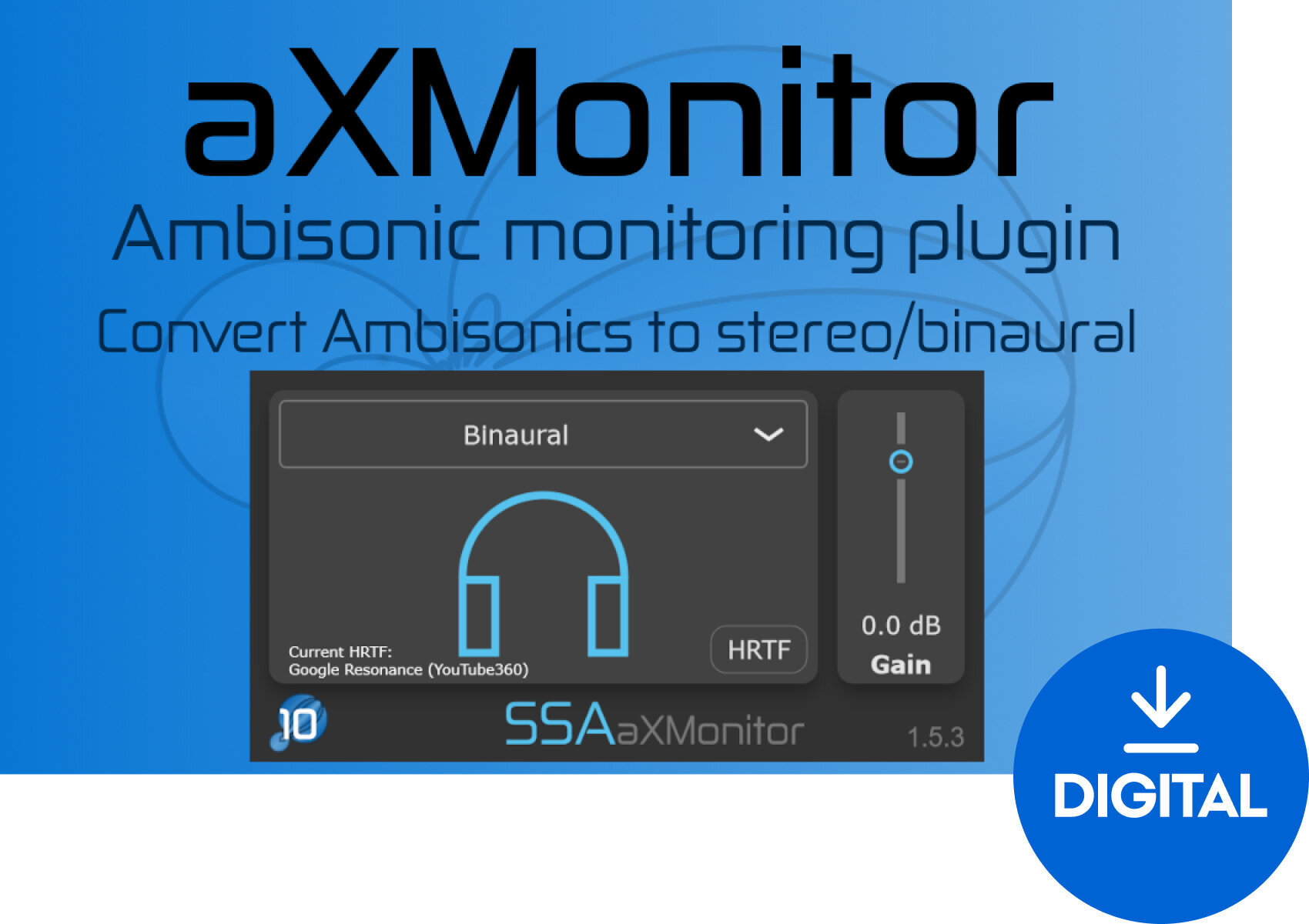 Štúdiový softwarový Plug-In efekt SSA Plugins aXMonitor (Digitálny produkt)