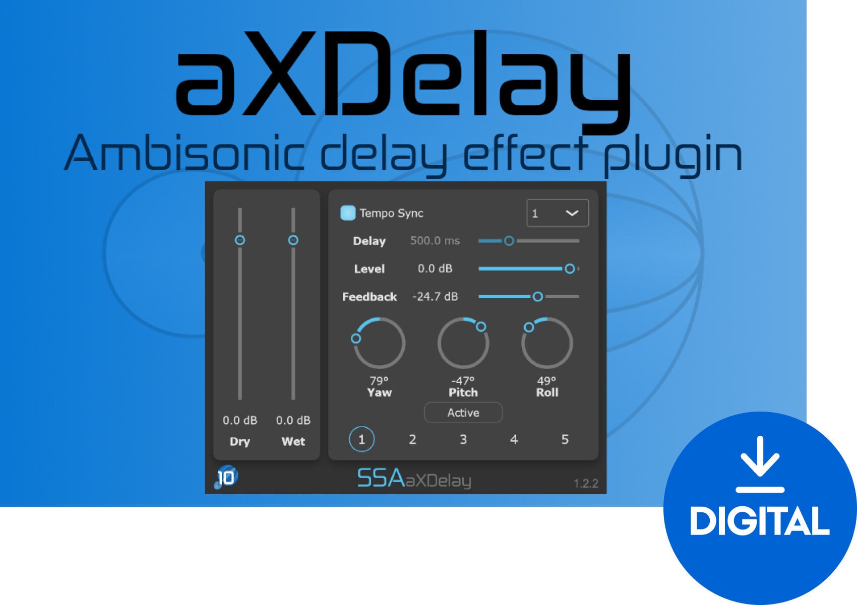 FX protsessori tarkvara pistikprogramm SSA Plugins aXDelay (Digitaalne toode)