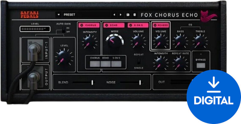 Studiový softwarový Plug-In efekt Safari Pedals Fox Echo Chorus (Digitální produkt)